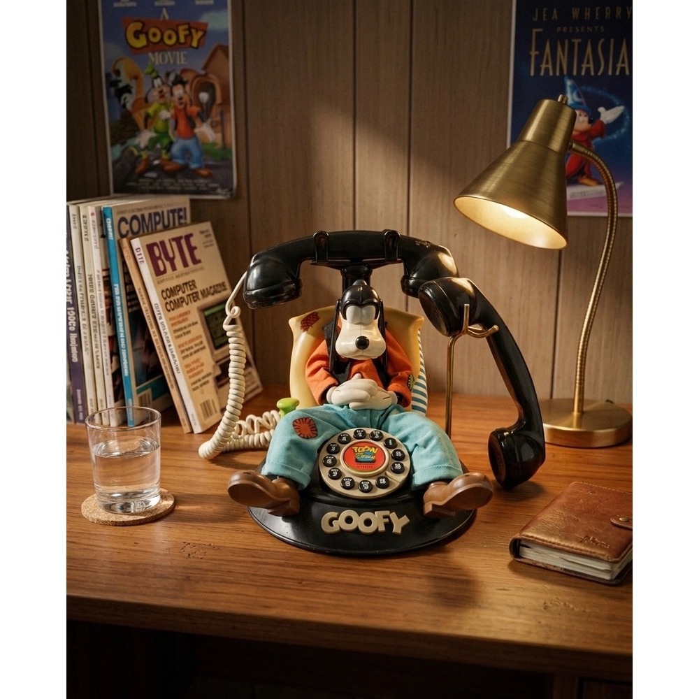 Vintage Disney Goofy Animated Landline Telephone Toon Disney Channel Retro Decor